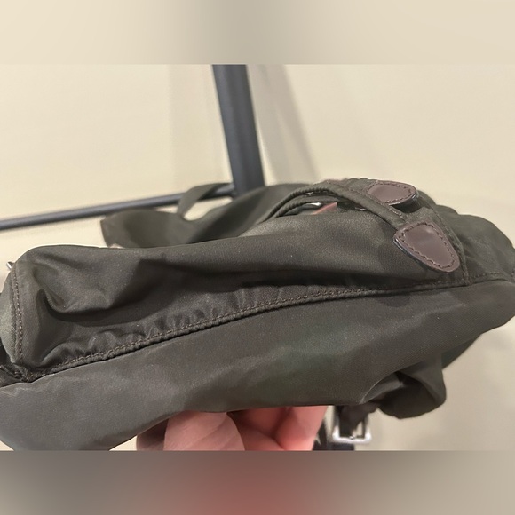 Prada Vela Nylon and leather Backpack dark olive green - Picture 7 of 14